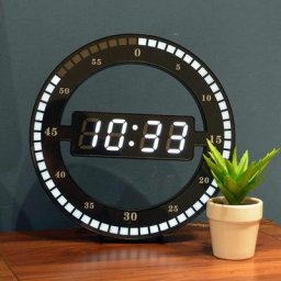 Horloge de table numérique led silencieuse - Horloge murale électronique noire - Horloge de bureau