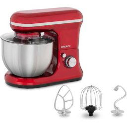 Robot Ménager Cuisine Multifonction Pâtissier Mélangeur Pétrin 1200 w 5 l Rouge - Rouge intemporel