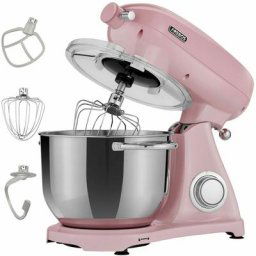 Robot Pâtissier Professionnel 1800W Retro Rose Faible Bruit Robot de Cuisine Multifonction 6 Litres