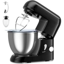 Robot Pâtissier Professionnel 1300W avec Bol d'acier inox 4L et 6 Niveaux de Vitesse, Robot de