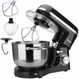 Robot Pâtissier Professionnel 1500W Noir Robot de Cuisine Multifonction 6 Litres 6 Vitesses