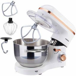 Robot Pâtissier Professionnel 1500W Bol d'Acier Inoxydable 6 Litres 6 Vitesses Fonction Pulse Blanc