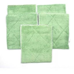 Lot de 5 Lavettes microfibres en bambou 25x20cm , nettoie toutes les surfaces sans trace