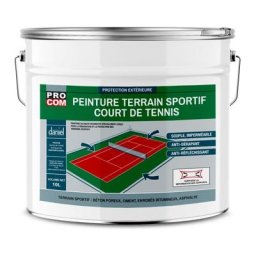Peinture tennis, peinture terrain de sport, rénovation et protection de terrain sportif procom