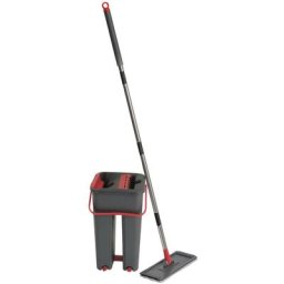 Seau essoreur avec balai 4L - 5 five simply smart - Gris