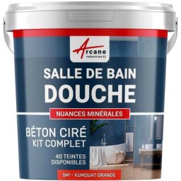 Béton ciré salle de bain douche italienne pièce d'eau KIT BETON CIRE SALLE DE BAINS - DOUCHE
