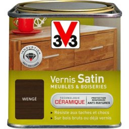 V33 - Vernis intérieur Meubles et boiseries Wengé Satin 0,5L - Wengé
