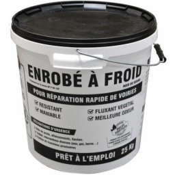 Jardibric - Enrobé à froid, 25kg rebouchage de nid de poule, Noir sans odeur Norme nf p 98-139