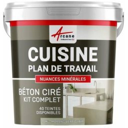 Béton ciré plan de travail cuisine crédence évier sol et mur revêtement mural décoratif kit complet