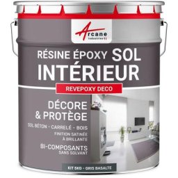 Peinture Sol - Résine Epoxy : Peinture pour Sol salon, cuisine, salle de bains - Effet Miroir
