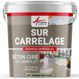 Arcane Industries - Béton ciré sur carrelage cuisine salle de bain mural sol plan de travail