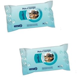 Paquet de 36 lingettes hygiène animaux - Lot de 2 Astuceo Blanc