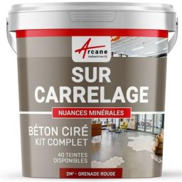 Arcane Industries - Béton ciré sur carrelage cuisine salle de bain mural sol plan de travail
