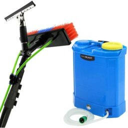 Maxblast - Sac à Dos de 16 Litres Alimenté en Eau et Perche de Nettoyage 9m - Bleu