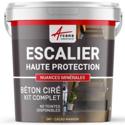 Arcane Industries - Béton Ciré Escalier - Kit complet - 5 m² (en 2 couches) - Cacao Marron - Cacao