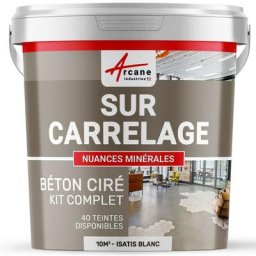 Arcane Industries - Béton ciré sur carrelage cuisine salle de bain mural sol plan de travail