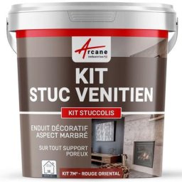 Kit stuc venitien enduit stucco spatulable décoratif kit stuccolis - kit jusqu'à 7 m² - Rouge