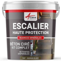Arcane Industries - Béton Ciré Escalier - Kit complet - 10 m² (en 2 couches) - Marron Glace