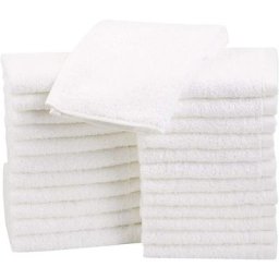 Basics Lot de 24 petites serviettes en coton 30 x 30 cm Blanc 40g
