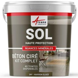 Béton Ciré Sol en Kit - Primaire et vernis de finition inclus - 2 m² (en 2 couches) - Marron Glace
