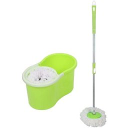 Kit de Lavage de Sol / Serpillère - Balai + Seau d'essoreuse - Vert