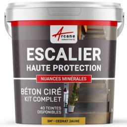 Arcane Industries - Béton Ciré Escalier - Kit complet - 5 m² (en 2 couches) - Cedrat Jaune - Cedrat