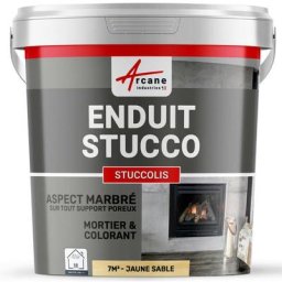 Arcane Industries - Mortier + teinte - stuc sans primaire ni finition stuccolis - kit jusqu'à 7 m²