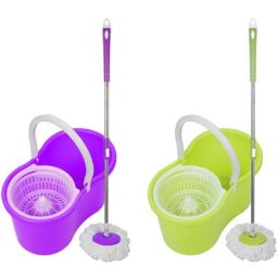 Set Classic Mop, Seau et Balai essoreur, Balais serpillière avec mécanisme d'essorage intégré, avec