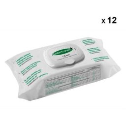 Calicosy - Lingettes désinfectantes multi-usage x 100 - Lot de 12 Blanc