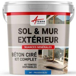 Béton ciré extérieur pour sol mur terrasse escalier enduit décoratif minéral en kit - 2 m² (en 2