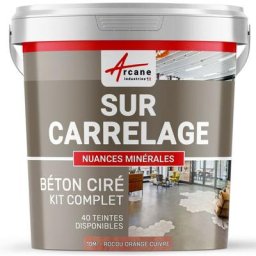 Arcane Industries - Béton ciré sur carrelage cuisine salle de bain mural sol plan de travail