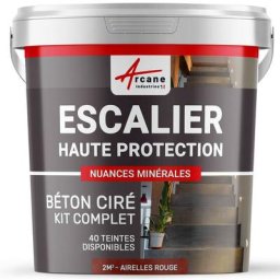 Arcane Industries - Béton Ciré Escalier - Kit complet - 2 m² (en 2 couches) - Airelles Rouge