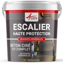 Arcane Industries - Béton Ciré Escalier - Kit complet - 5 m² (en 2 couches) - Marron Glace - Marron