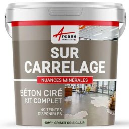 Arcane Industries - Béton ciré sur carrelage cuisine salle de bain mural sol plan de travail