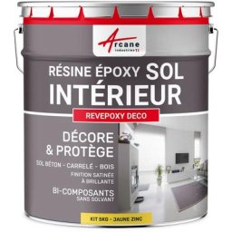 Peinture Sol - Résine Epoxy : Peinture pour Sol salon, cuisine, salle de bains - Effet Miroir