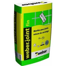 Weber Saint Gobain - Mortier pour joints de carrelage weber joint fin - Sac de 25 Kg - blanc pur