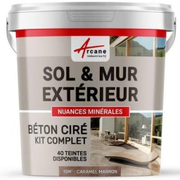 Béton ciré extérieur pour sol mur terrasse escalier enduit décoratif minéral en kit - 10 m² (en 2