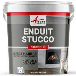 Arcane Industries - Mortier + teinte - stuc sans primaire ni finition stuccolis - kit jusqu'à 7 m²