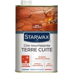 Cire nourrissante pour tomettes et terres cuites brun 1L Starwax