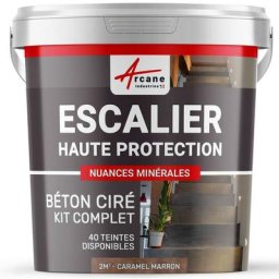 Arcane Industries - Béton Ciré Escalier - Kit complet - 2 m² (en 2 couches) - Caramel Marron