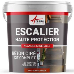 Arcane Industries - Béton Ciré Escalier - Kit complet - 5 m² (en 2 couches) - Goyave Rouge - Goyave