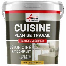 Béton ciré plan de travail cuisine crédence évier sol et mur revêtement mural décoratif kit complet