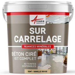 Arcane Industries - Béton ciré sur carrelage cuisine salle de bain mural sol plan de travail