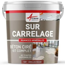 Arcane Industries - Béton ciré sur carrelage cuisine salle de bain mural sol plan de travail