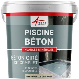 Arcane Industries - enduit piscine béton ciré revetement piscine - 16 m² - Gazelle Gris Rose