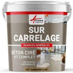 Arcane Industries - Béton ciré sur carrelage cuisine salle de bain mural sol plan de travail