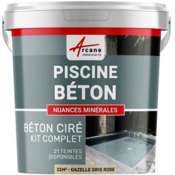 enduit piscine béton ciré revetement piscine - 32 m² - Gazelle Gris Rose - Gazelle Gris Rose