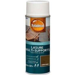 Lasure aérosol multi-supports tous types de bois extérieur - aspect mat chêne foncé 400 mL