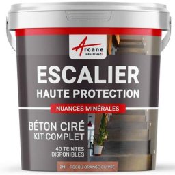 Arcane Industries - Béton Ciré Escalier - Kit complet - 2 m² (en 2 couches) - Rocou Orange Cuivre