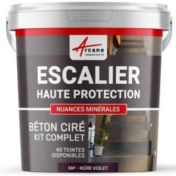 Arcane Industries - Béton Ciré Escalier - Kit complet - 5 m² (en 2 couches) - Mure Violet - Mure